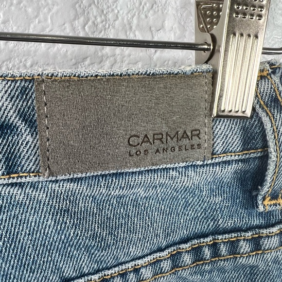 Carmar Hermia Loose Straight Women’s Jeans - Letters Patches Spell It Out Sz 23 - Picture 6 of 7